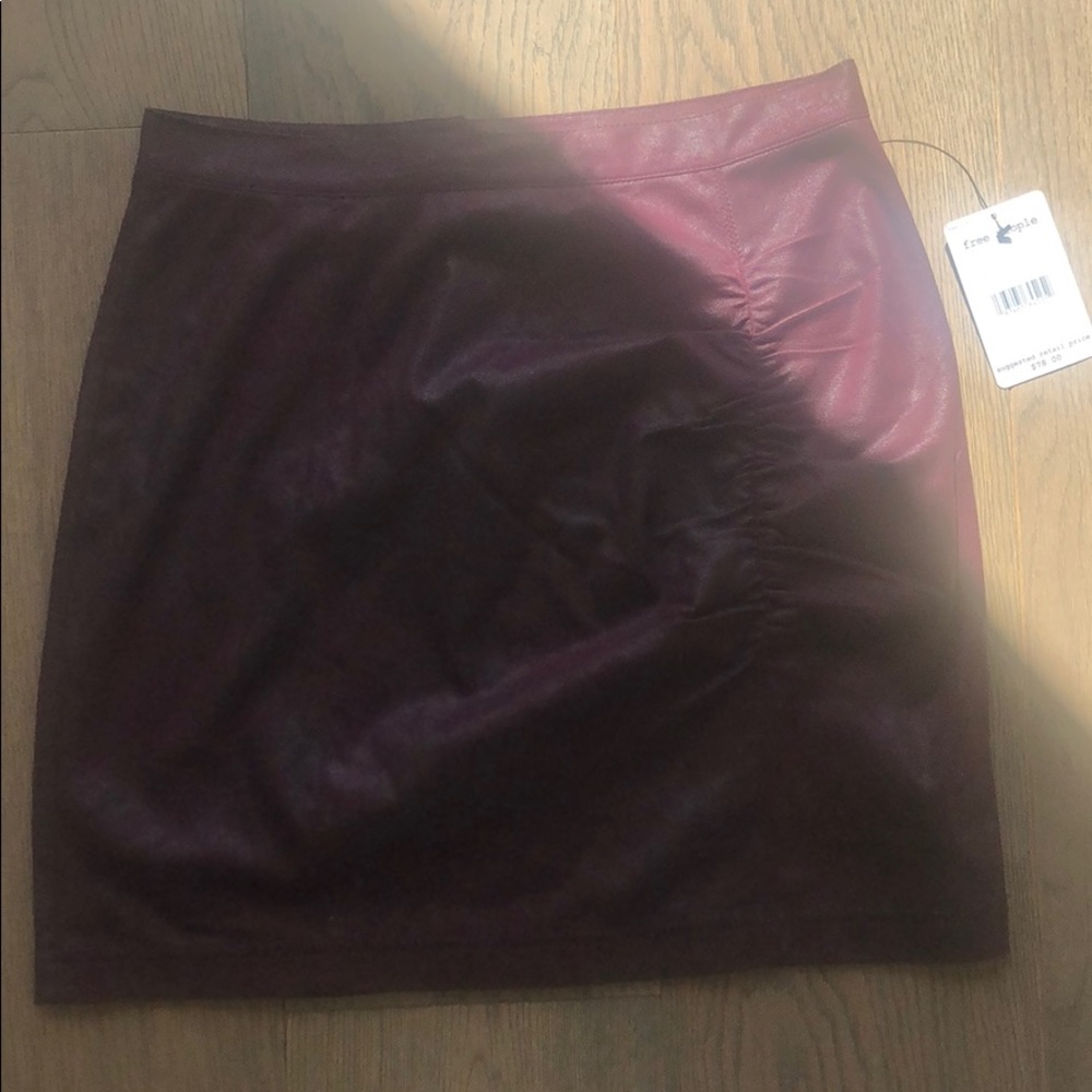 Free people burgundy faux suede skirt